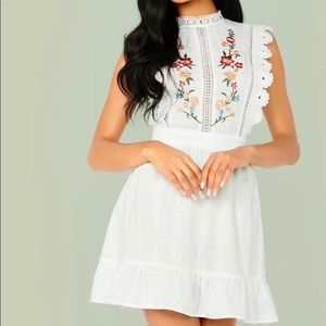Embroidered Linen Dress